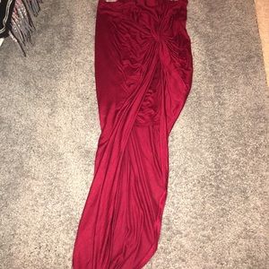 Burgundy maxi skirt